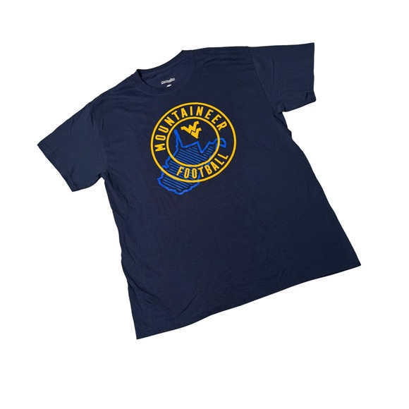 Captivating Other - Captivating West Virginia Mountaineers Football T-Shirt Navy Blue Mens Large